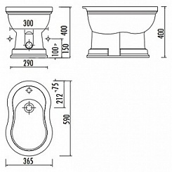 Creavit Биде напольное Klasik KL500-ОЕ – фотография-2