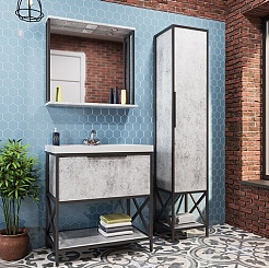 Mixline Мебель для ванной Бруклин 80 бетон – фотография-4