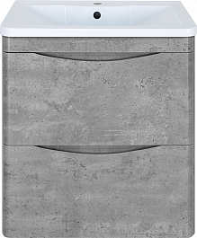 Misty Мебель для ванной Атлантик 60 R 2 ящика подвесная серый камень – фотография-2