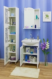 Sanflor Мебель для ванной Валлетта 60 R зеркальный узор – фотография-3