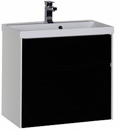 Aquanet Мебель для ванной "Латина 70" черная 2 ящика (181084) – фотография-3