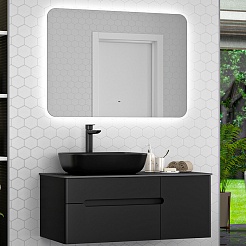 Misty Мебель для ванной Роял 100 подвесная черная матовая – фотография-1