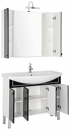 Aquanet Мебель для ванной "Честер 105" черный/серебро – фотография-9