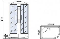 Мономах Душевая кабина 110x80 110/80/44 С МЗ L – фотография-6