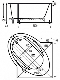 Vagnerplast Акриловая ванна BAHAMA 110 – фотография-3