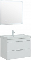 Aquanet Мебель для ванной Ирис New 80 2 ящика подвесная белая глянцевая