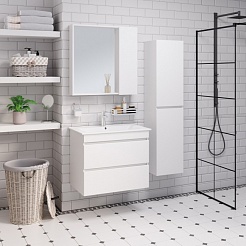 Runo Зеркало-шкаф для ванной Манхэттен 75 белый – фотография-2