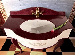 Водолей Мебель для ванной "Верди 100" красная – фотография-4
