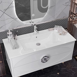 Opadiris Мебель для ванной Ибица 120 с овальным зеркалом подвесная белая/хром – фотография-5