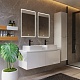 Dreja Мебель для ванной с двумя раковинами и столешницей W 125 подвесная белая – фотография-32