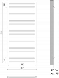 Lemark Полотенцесушитель электрический Ursus П16 500x1100 хром – фотография-5