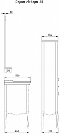ASB-Woodline Мебель для ванной Модерн 85 белый (патина серебро) – фотография-10