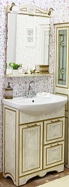 Sanflor Мебель для ванной Адель 65 белая, патина золото – фотография-1