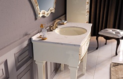 Misty Мебель для ванной Tiffany 100 бежевая, сусальное золото – фотография-3