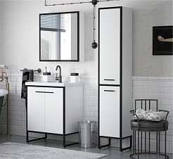 Corozo Мебель для ванной Айрон 70, черный/белый – фотография-4