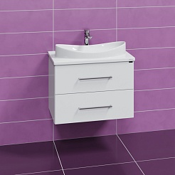 СанТа Мебель для ванной с раковиной-столешницей Вегас 70 подвесная белая – фотография-5