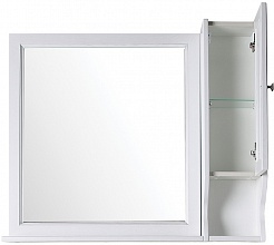 ASB-Woodline Зеркало для ванной Гранда 80 белый (патина серебро), массив ясеня – фотография-2