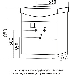 Mixline Мебель для ванной Боско 65 L белая/венге – фотография-16