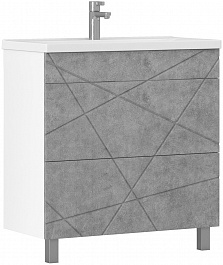 Vigo Мебель для ванной Geometry 2-800 белая/бетон – фотография-8