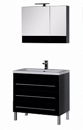 Aquanet Мебель для ванной "Верона 90" черная напольная (230317) – фотография-1