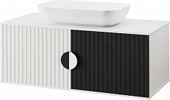 Brevita Мебель для ванной Richard 105 подвесная черная матовая/белая матовая – фотография-3