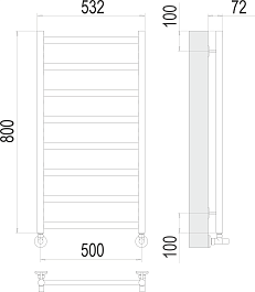 Terminus Полотенцесушитель водяной Аврора П8 500x800 хром – фотография-3