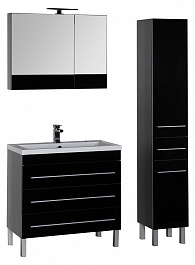 Aquanet Мебель для ванной "Верона 90" черная напольная (230317) – фотография-8