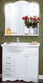 Бриклаер Мебель для ванной Анна 90 белая L – фотография-1
