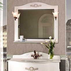 Водолей Зеркало для ванной "Виктория 120" белое – фотография-4