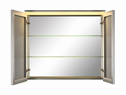 De Aqua Зеркало-шкаф для ванной Алюминиум 100 (AL 506 100 S) серебро – фотография-3