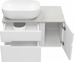 Misty Мебель для ванной Роял 80 подвесная белая матовая – фотография-6