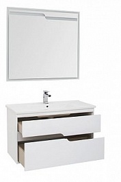 Aquanet Мебель для ванной Модена 100 белая – фотография-3