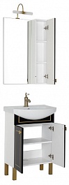 Aquanet Мебель для ванной "Честер 60" черный/золото (186336) – фотография-10