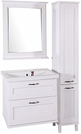 ASB-Woodline Мебель для ванной Прато 70 белый/патина серебро, массив ясеня – фотография-7