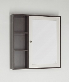 Style Line Зеркальный шкаф Кантри 750 венге/ лен белый – фотография-1