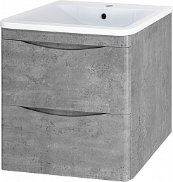Misty Мебель для ванной Атлантик 60 R 2 ящика подвесная серый камень – фотография-3