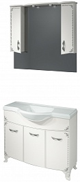 Какса-а Мебель для ванной Классик-Д 105 белый/серебро, подсветка – фотография-1