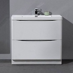 BelBagno Мебель для ванной напольная ANCONA-N 900 Bianco Lucido, подсветка – фотография-2