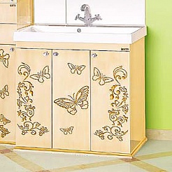 Misty Мебель для ванной Бабочка 90 L бежевая патина – фотография-3