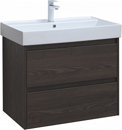 Aquanet Мебель для ванной Nova Lite 75 подвесная дуб черный – фотография-2