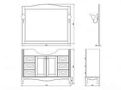 ValenHouse Комплект мебели Эллина 120 белый, фурнитура бронза – фотография-3