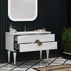 Opadiris Мебель для ванной Ибица 120 белая/золото – фотография-7