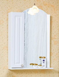 Бриклаер Зеркальный шкаф Анна 60 L белый – фотография-1
