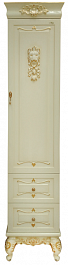 Misty Шкаф - пенал Bianco 40 R бежевый/сусальное золото – фотография-1