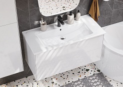 Акватон Мебель для ванной Сохо 100 L подвесная белая – фотография-4