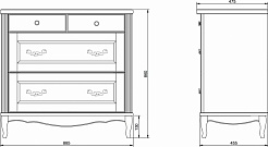 ValenHouse Комод Лиора 90 белый, фурнитура золото – фотография-3