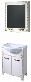 Какса-а Мебель для ванной Классик-Д 65 белый/золото – фотография-1
