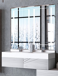 Акватон Мебель для ванной Сакура 120 с двумя чашами ольха наварра/белая – фотография-1