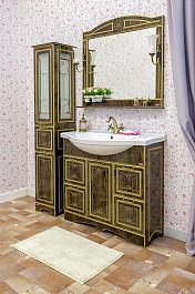 Sanflor Мебель для ванной Адель 100 венге, патина золото – фотография-5