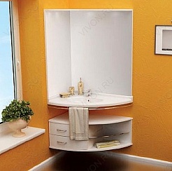 Aquanet Зеркало для ванной "Корнер 80" L – фотография-3